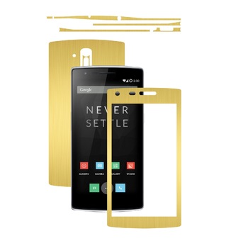 Folie de protectie Carbon Skinz, Husa de tip Skin Adeziv pentru Carcasa, Brushed Auriu dedicata OnePlus One Folie de protectie Carbon Skinz, Husa de tip Skin Adeziv pentru Carcasa, Brushed Auriu dedicata OnePlus One