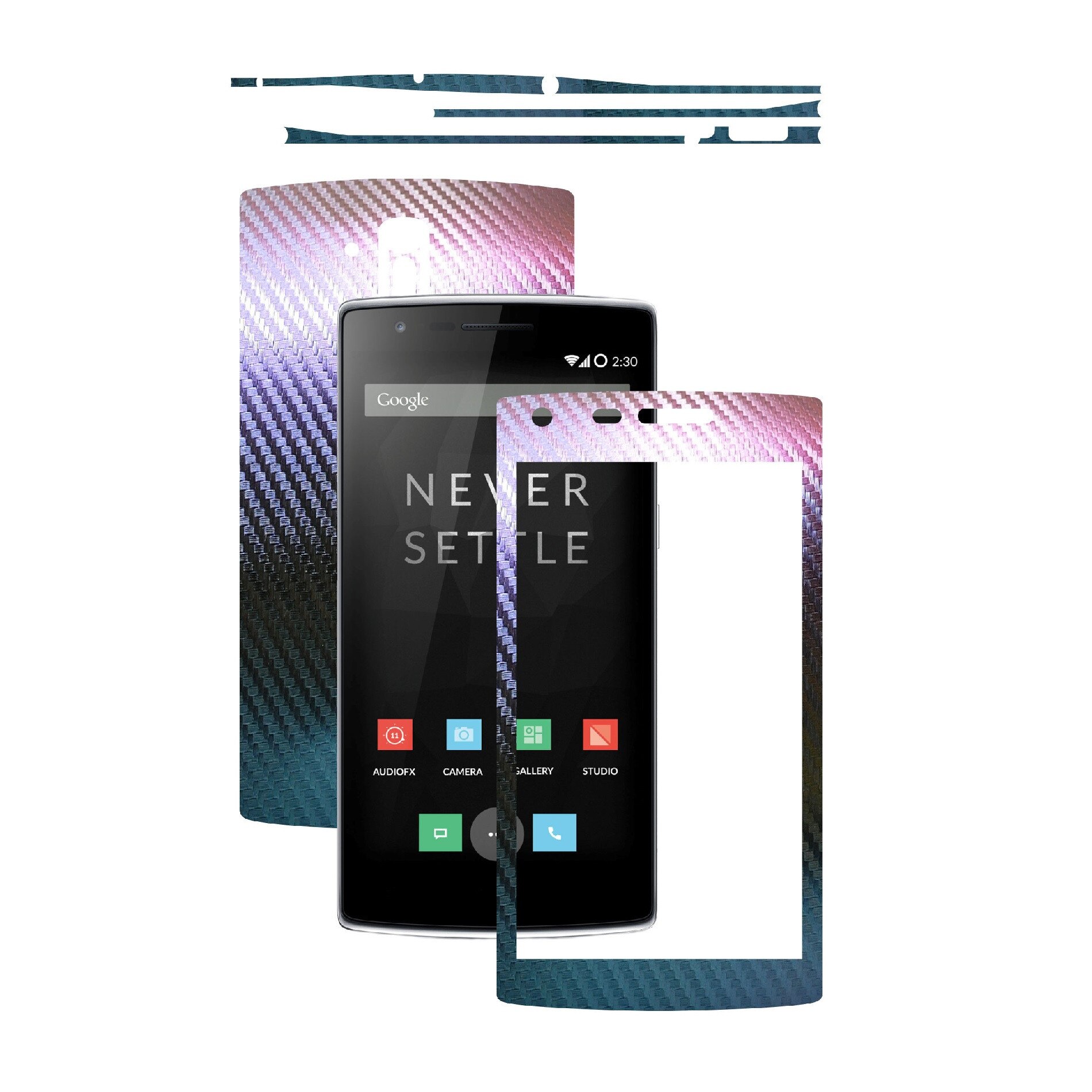 Folie de protectie Carbon Skinz, Husa de tip Skin Adeziv pentru Carcasa, Carbon Cameleon dedicata OnePlus One