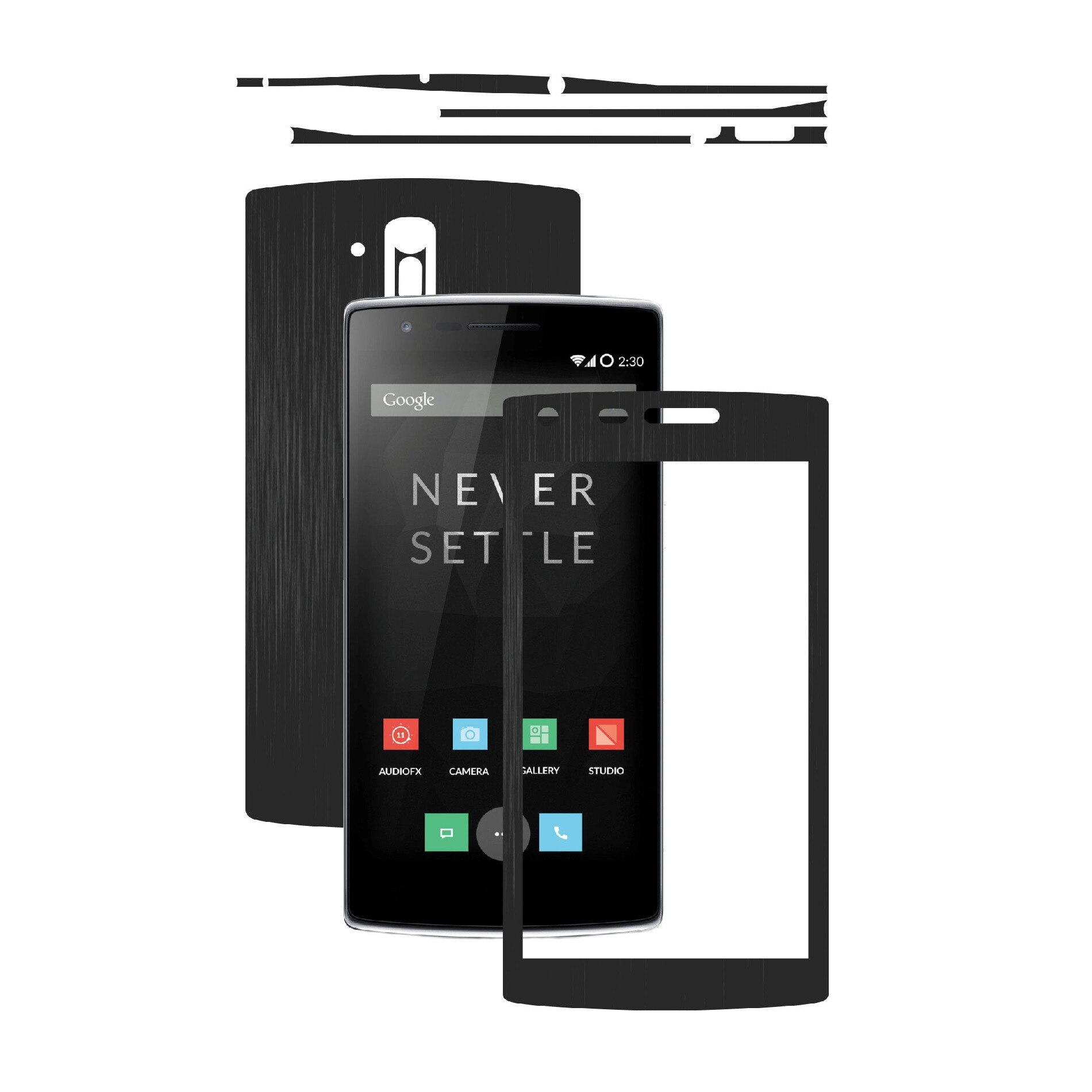 Folie de protectie Carbon Skinz, Husa de tip Skin Adeziv pentru Carcasa, Brushed Negru dedicata OnePlus One