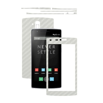 Folie de protectie Carbon Skinz, Husa de tip Skin Adeziv pentru Carcasa, Carbon Alb dedicata OnePlus One Folie de protectie Carbon Skinz, Husa de tip Skin Adeziv pentru Carcasa, Carbon Alb dedicata OnePlus One