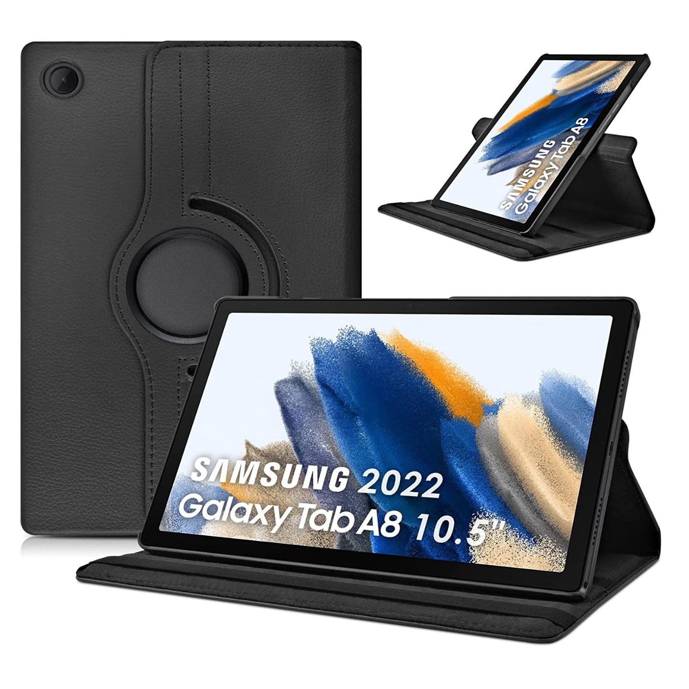 Husa de protectie tableta, Piele ecologica, Compatibila cu Samsung Galaxy Tab S8, Negru