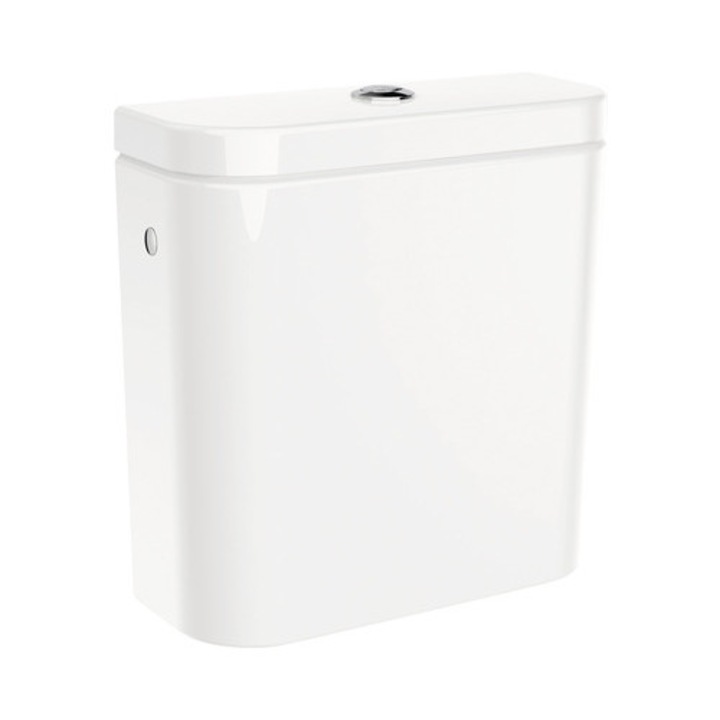 Rezervor WC ceramic Roca The Gap, dubla comanda, 3-4,5 l, admisie laterala, alb