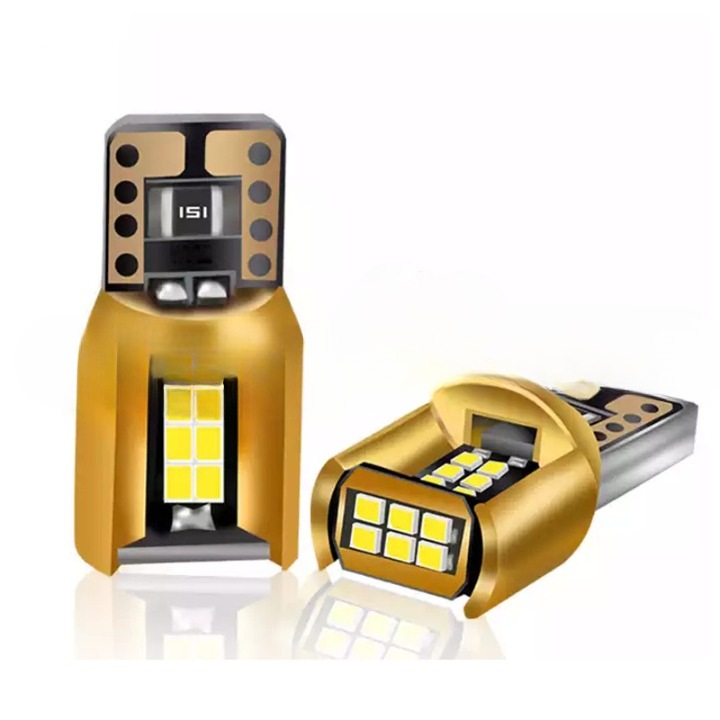 Комплект 2 крушки Led T10 с 18 светещи точки, 5W, 12V за позиции на автомобил, плафон, багажник, регистрационни номера, бяла светлина
