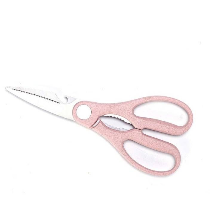 Foarfeca de bucatarie, KingGary, multifunctionala, roz, 19 cm