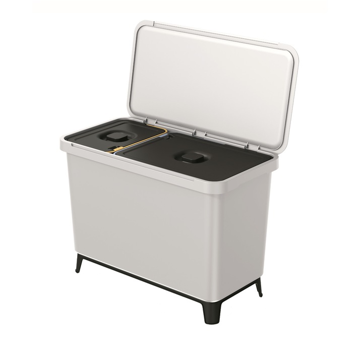 Cos pentru selectare colectiva a gunoiului Systema, 10 + 23L, gri