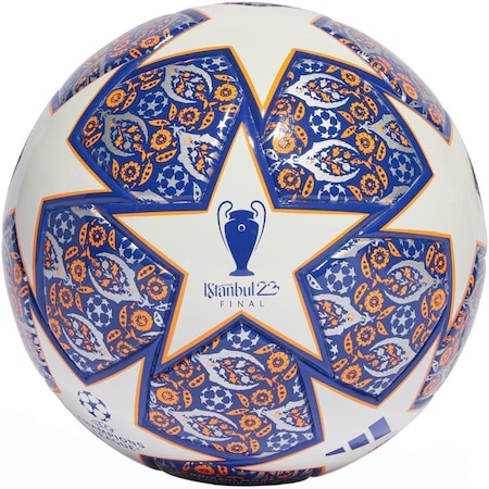 Minge fotbal Adidas UCL J350 League Istanbul, marime 5, alb/albastru