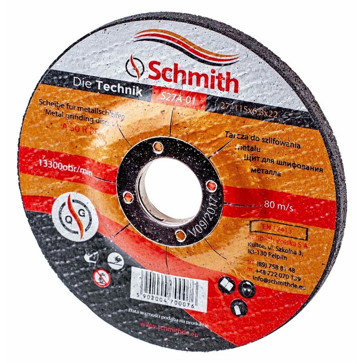 Set 5 discuri taiere metal, Schmith, 115 x 6.8 mm