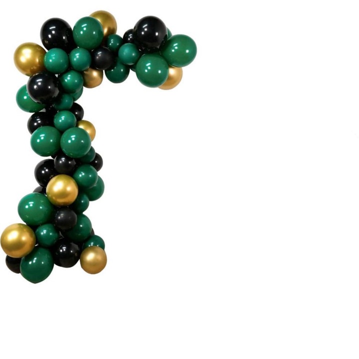 Set arcada baloane verde negru gold 60 piese