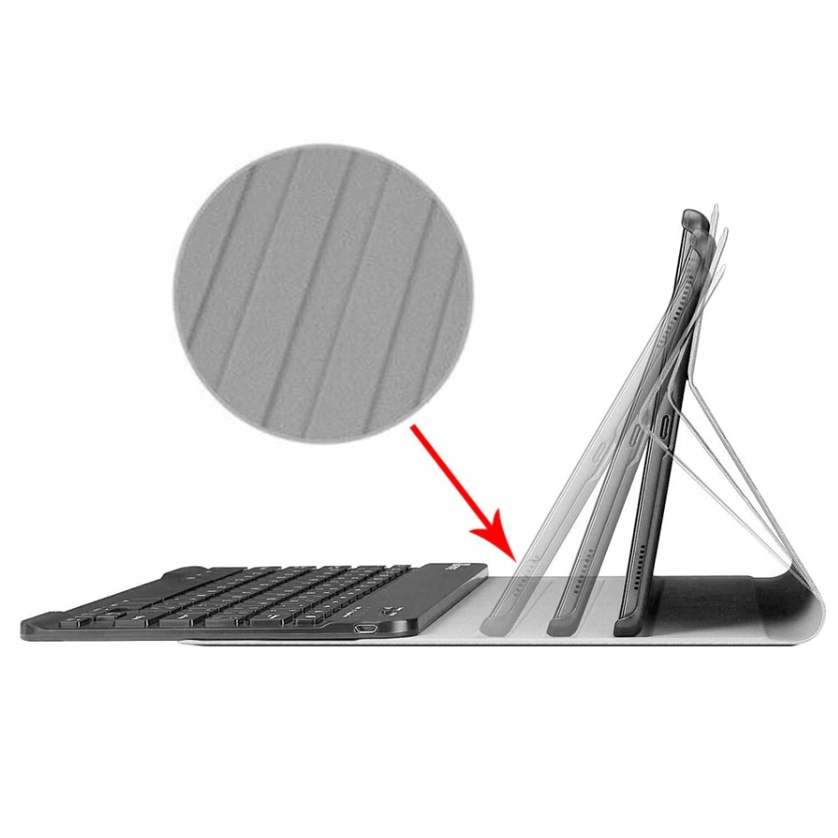 Set husa tableta/tastatura/mouse, Piele ecologica, Compatibil cu Lenovo Tab M10 Plus, Negru