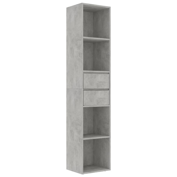 Шкаф библиотека vidaXL, бетонно сив, 36x30x171 см, ПДЧ
