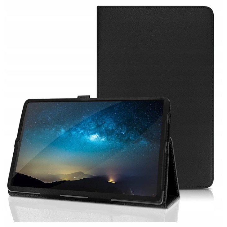 Set husa tableta/folie de protectie/stylus, Piele ecologica, Compatibil cu Lenovo Tab M10 HD 2 Gen, Negru