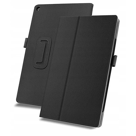 Set husa tableta/folie de protectie/stylus, Piele ecologica, Compatibil cu Lenovo Tab M10 HD 2 Gen, Negru