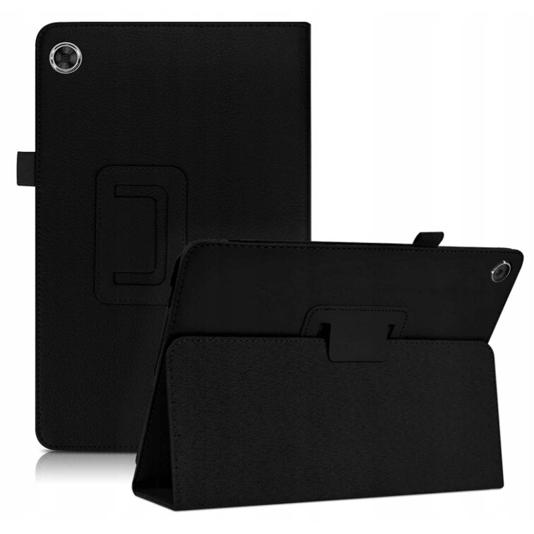 Set husa tableta/folie de protectie/stylus, Piele ecologica, Compatibil cu Lenovo Tab M10 HD 2 Gen, Negru