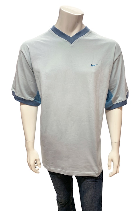 Мъжка тениска Nike 163490-099-XL 10-111, Къс ръкав, Бродирано лого, Памук, XL, Светлосин