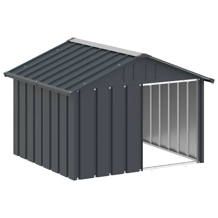 Кучешка къща vidaXL, Антрацит, 116,5x103x81,5 см, Поцинкована стомана