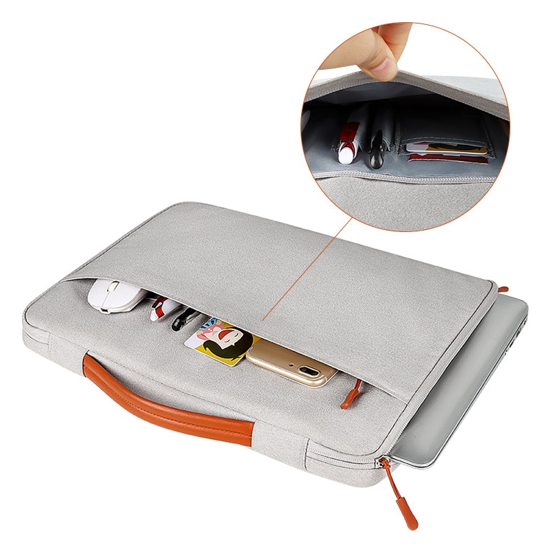 Geanta pentru laptop, OSPE, Rezistent la apa, 16", Gri deschis