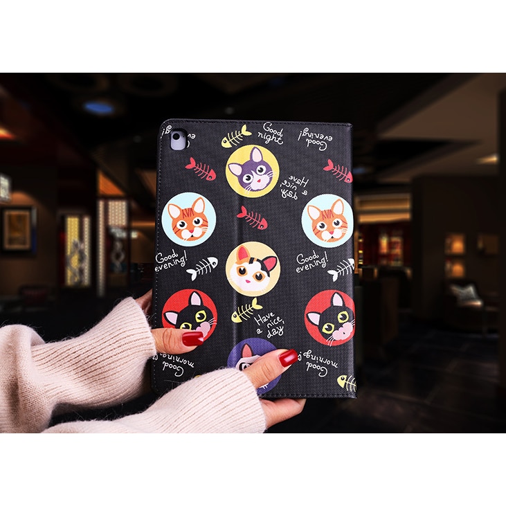 Husa pentru tableta, OSPE, Pisici, Compatibil cu IPad mini1/2/3/4/5, Multicolor