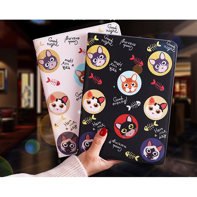 Husa pentru tableta, OSPE, Pisici, Compatibil cu IPad mini1/2/3/4/5, Multicolor