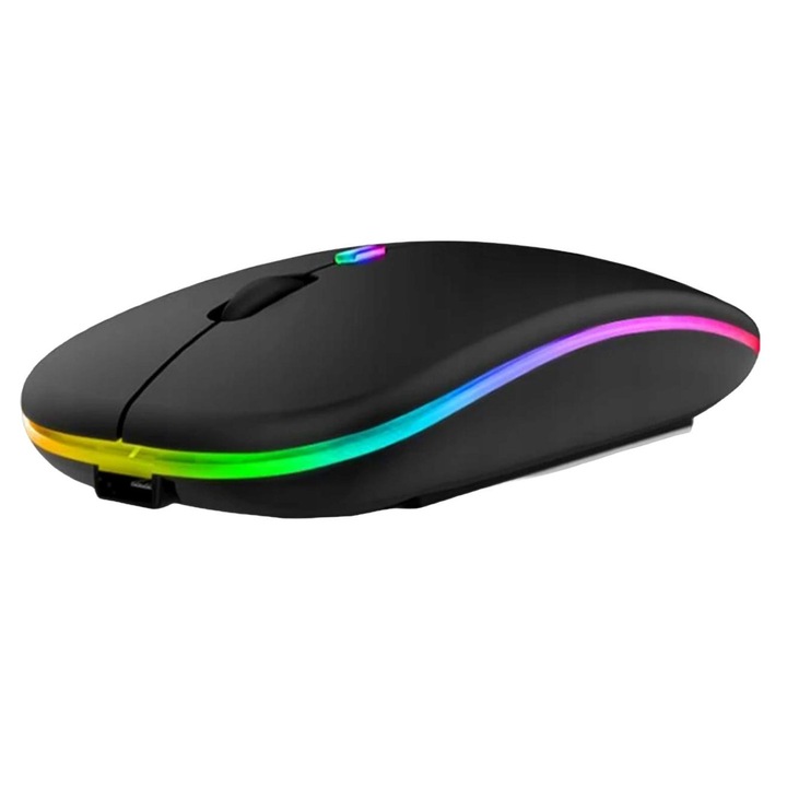 Mouse, Bluetooth, 1600 dpi, RGB/Negru