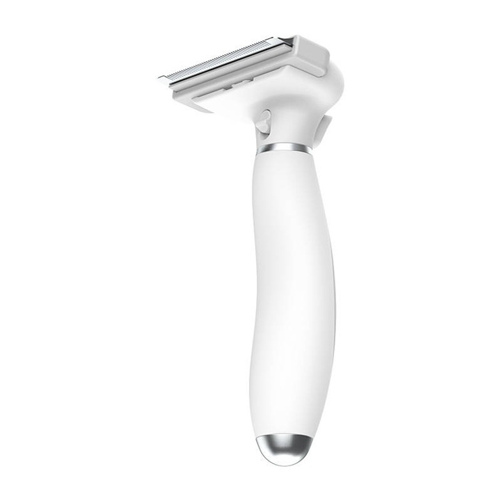 Pieptene de indepartare a parului pentru animale de companie, WTO®, maner ergonomic, Alb, 149 x 70 x 47 mm