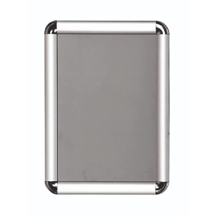 Rama Click Frame, Argintiu Mat, Format A5, PVC, Aluminiu, cu Colturi Rotunjite, 148 x 210 mm, Grosime 25 mm