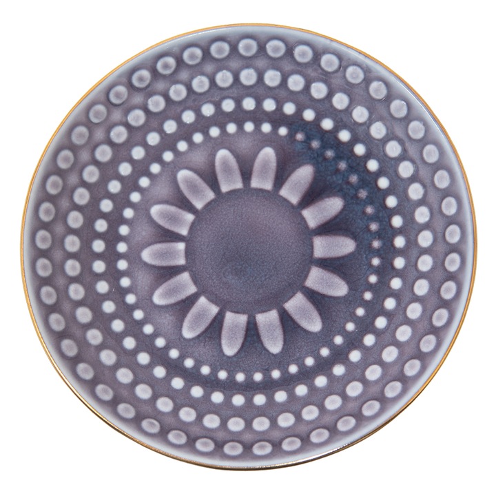 Set 8 farfurii ceramica violet 13x2 cm