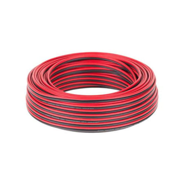 Cablu pentru boxe rosu-negru 5 m diametru 2x 0, 5 mm