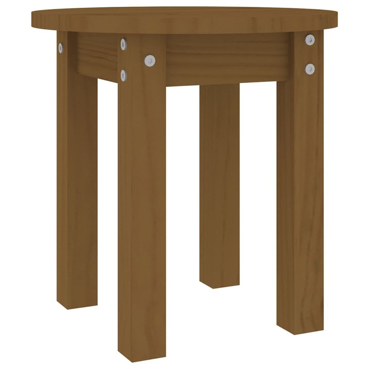 Маса за кафе vidaXL, Масив бор, Медено кафява, O 35 x 35 см, 822340