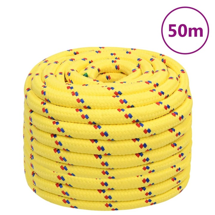 vidaXL sárga polipropilén hajókötél 20 mm 50 m 152633
