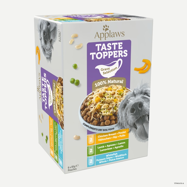 Hrana umeda pentru caini Applaws Taste Toppers, Selectii in supa, 6 x 85g
