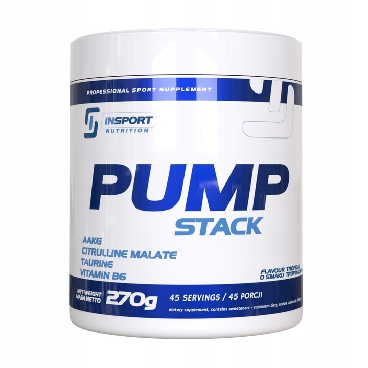 Supliment inainte de antrenament, Insport Nutrition Pump Stack, Fructe tropicale, 270g