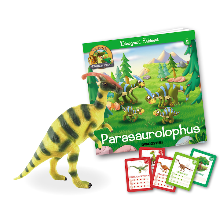 По следите на списание динозаври No. 8 заедно със статуетката на Parasaulophosus, DeAgostini, +3 години