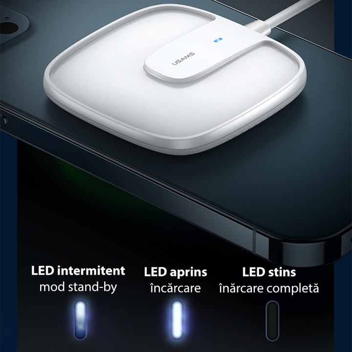 Incarcator Wireless MagSafe 15WUSAMS Extra Thin W1, US-CD159, Negru