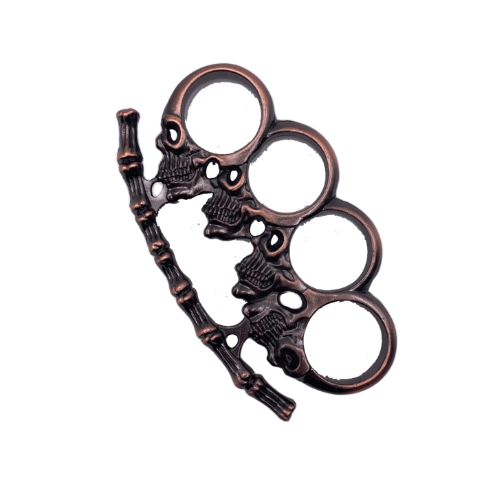 Pumnal Tip Box, Autoaparare, Model 4 Cranii Vintage, Bronz, Dalimag