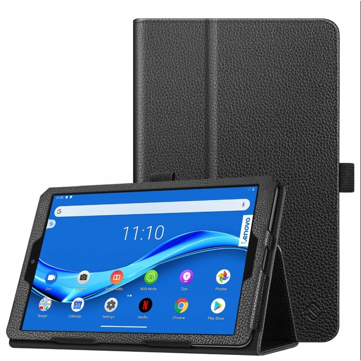 Set husa pentru Lenovo Tab M7, Piele, Negru