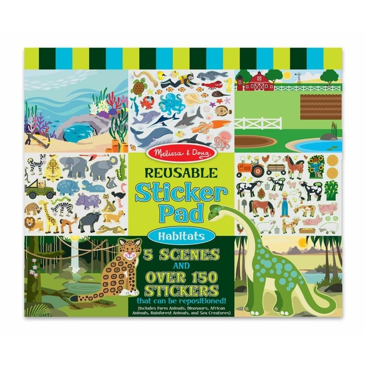 Set de autocolante reutilizabile, M&D, Jocuri creative, Habitate