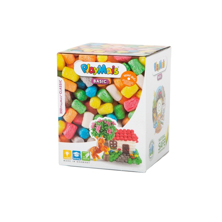 Set 350xPiese constructie, PlayMais, Spuma, Multicolor, 3+