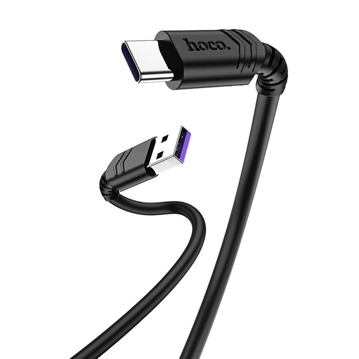 Кабел за данни Hoco Fortune, X62, USB-A към USB Type-C, 5A, 1.0m, черен