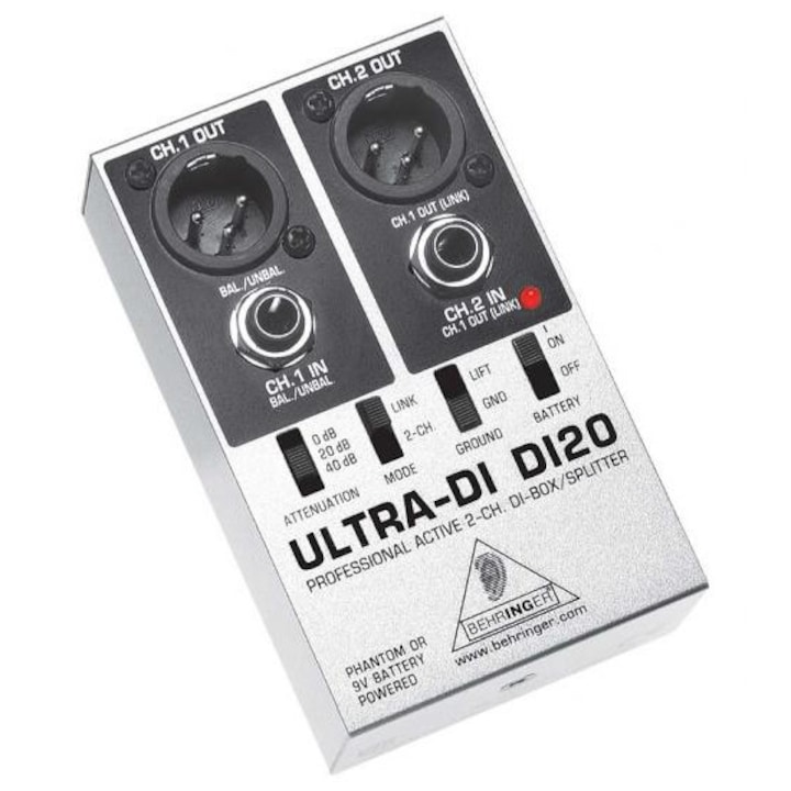 Gitár jack adapter, Behringer, műanyag, fekete
