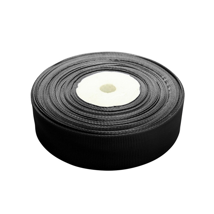 Panglica ripsata, latime 25 mm, lungime 5 m, negru