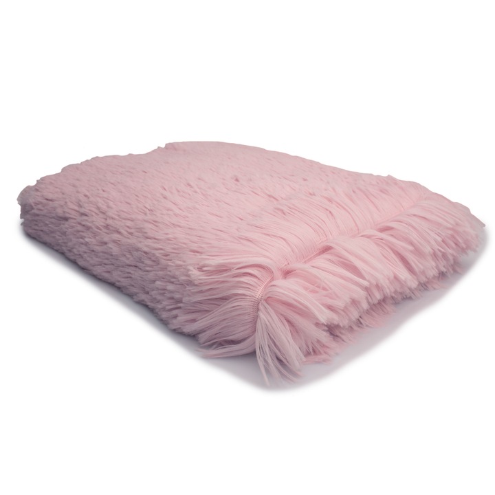 Tricotaje Polare blana, Par Minky Shaggy 45 mm, culoare Roz deschis, dimensiune 50 x 160 cm