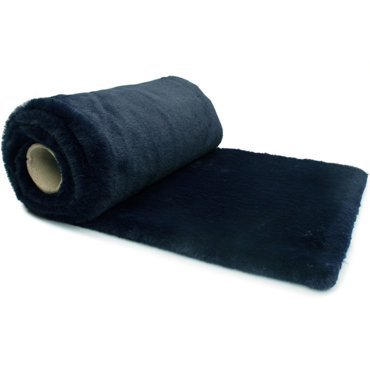 Tricotaje blana artificiala, culoare Albastru marin, dimensiune 50 x 160 cm