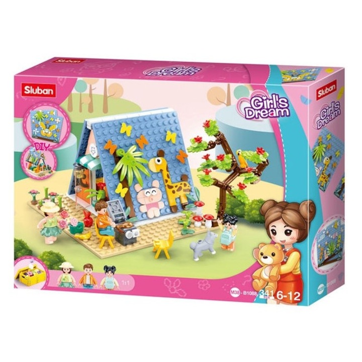 Set de constructie copii, Sluban, 341 piese, Multicolor