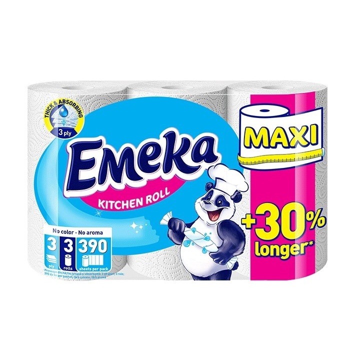 Prosoape de Hartie EMEKA White, 3 Straturi, 3 Role/Set