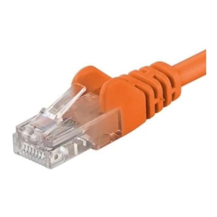 Cablu Patchcord UTP RJ45-RJ45 Categoria 6, 1m, portocaliu, cupru integral, 26AWG