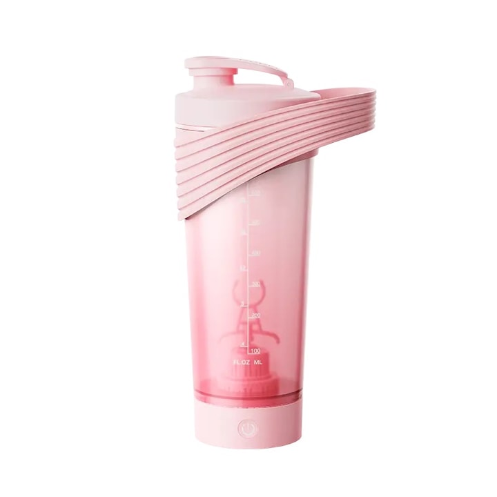 Shaker Portabil pentru Proteine, Silicon, Roz