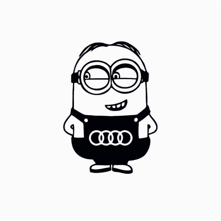Sticker Audi Minion 15x10 cm, Creative Rey®