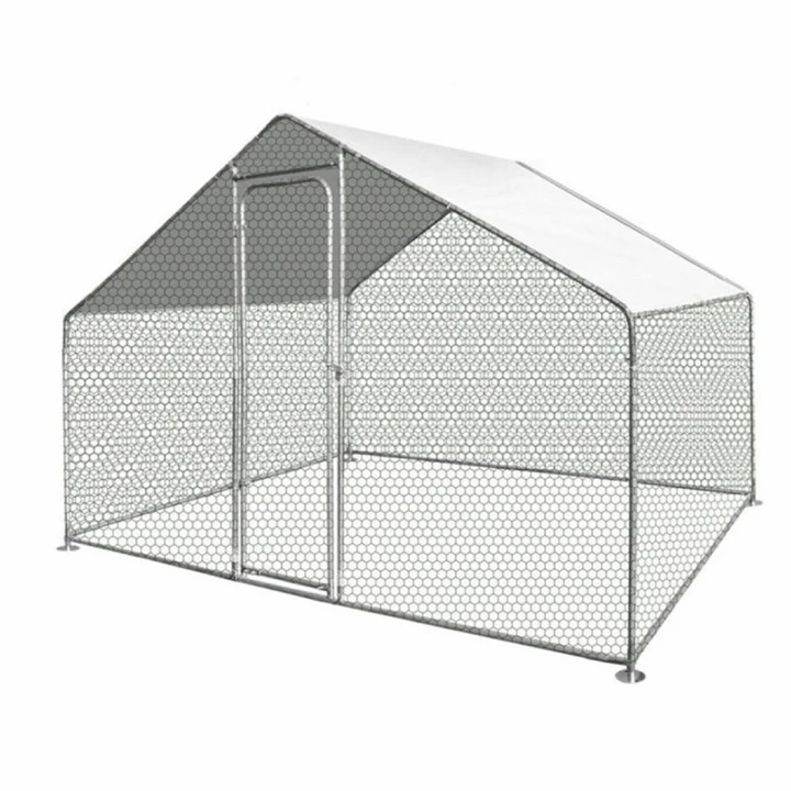 Cotet / tarc pentru pasari Micul Fermier, GF-2195, 3x2x1.95 m, grosime plasa gard 0.7 mm, acoperis cu protectie solara, otel galvanizat