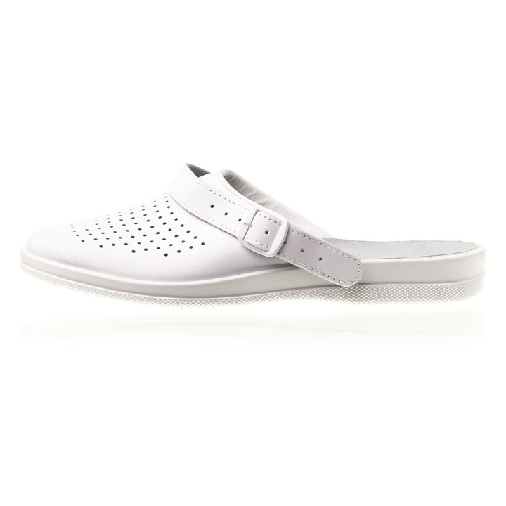 Saboti medicali din piele pentru barbati Tellus 52-08/02, Alb