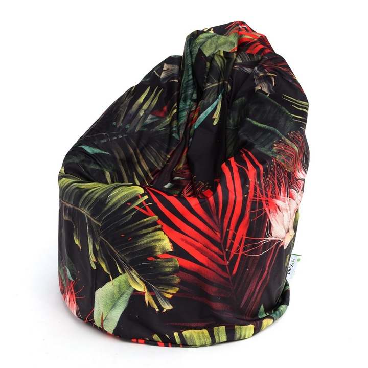 Fotoliu Puf pentru Copii Mega Sako Ecopuf, scaun sac ergonomic, multicolor, din poliester rezistent, ideal pentru camera copiilor, spatii de joaca, relaxare si citit, usor de curatat, design modern, sigur si confortabil